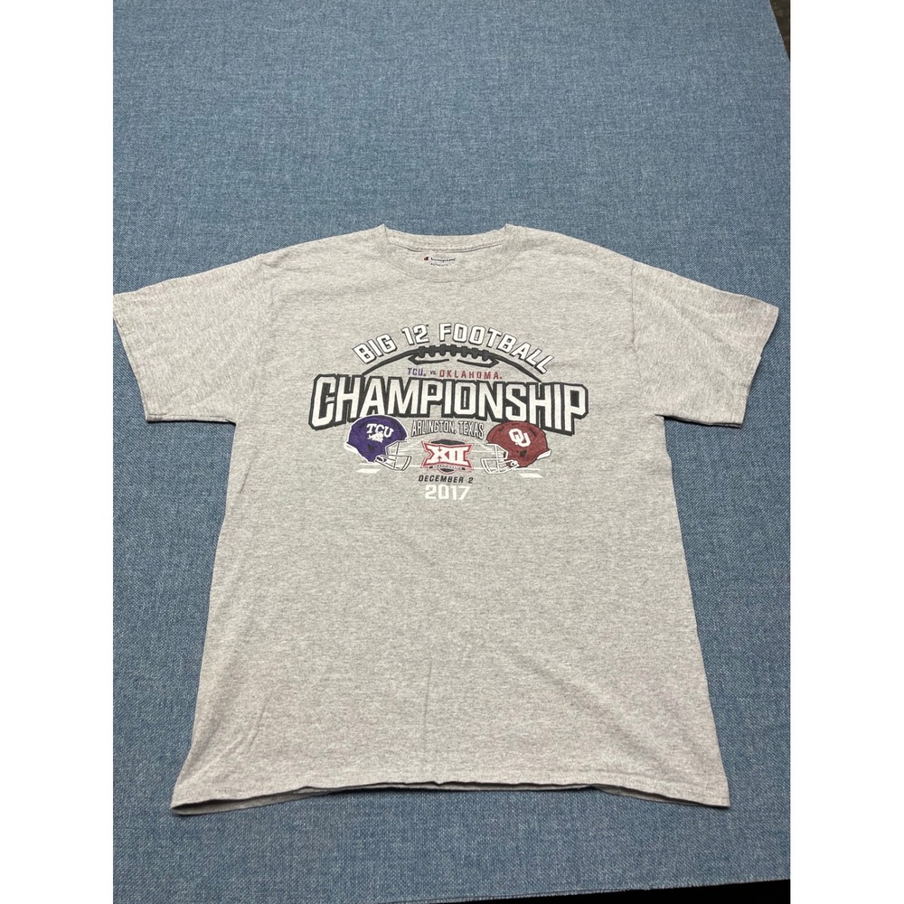 Champion Big 12 Football Championship 2017 TCU vs Oklahoma T-Shirt Mens Medium